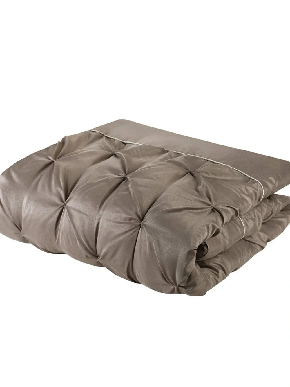 Madison Park  Faux Silk Comforter Set Decorative Pillows,Taupe Cal King 24 piece